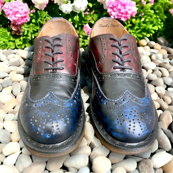 SOLDVintage Dr. Martens X Na Na Collab MIE Brogue Red Black & Blue UK6/USM7/USL8 - Picture 4 of 10